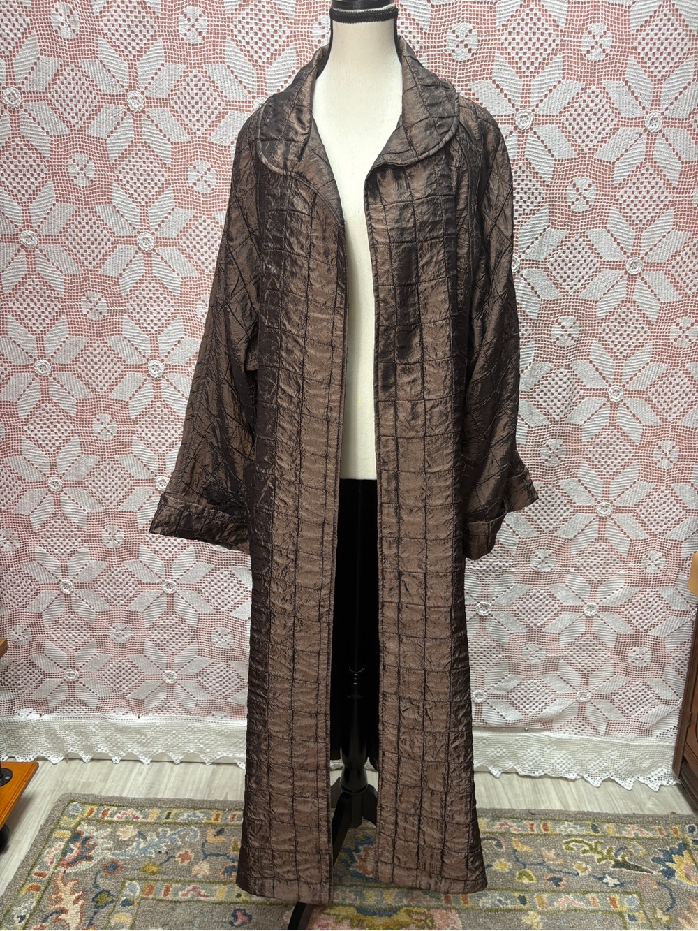 i.C Collection Bronze Crinkle Duster Jacket XL Made in USA